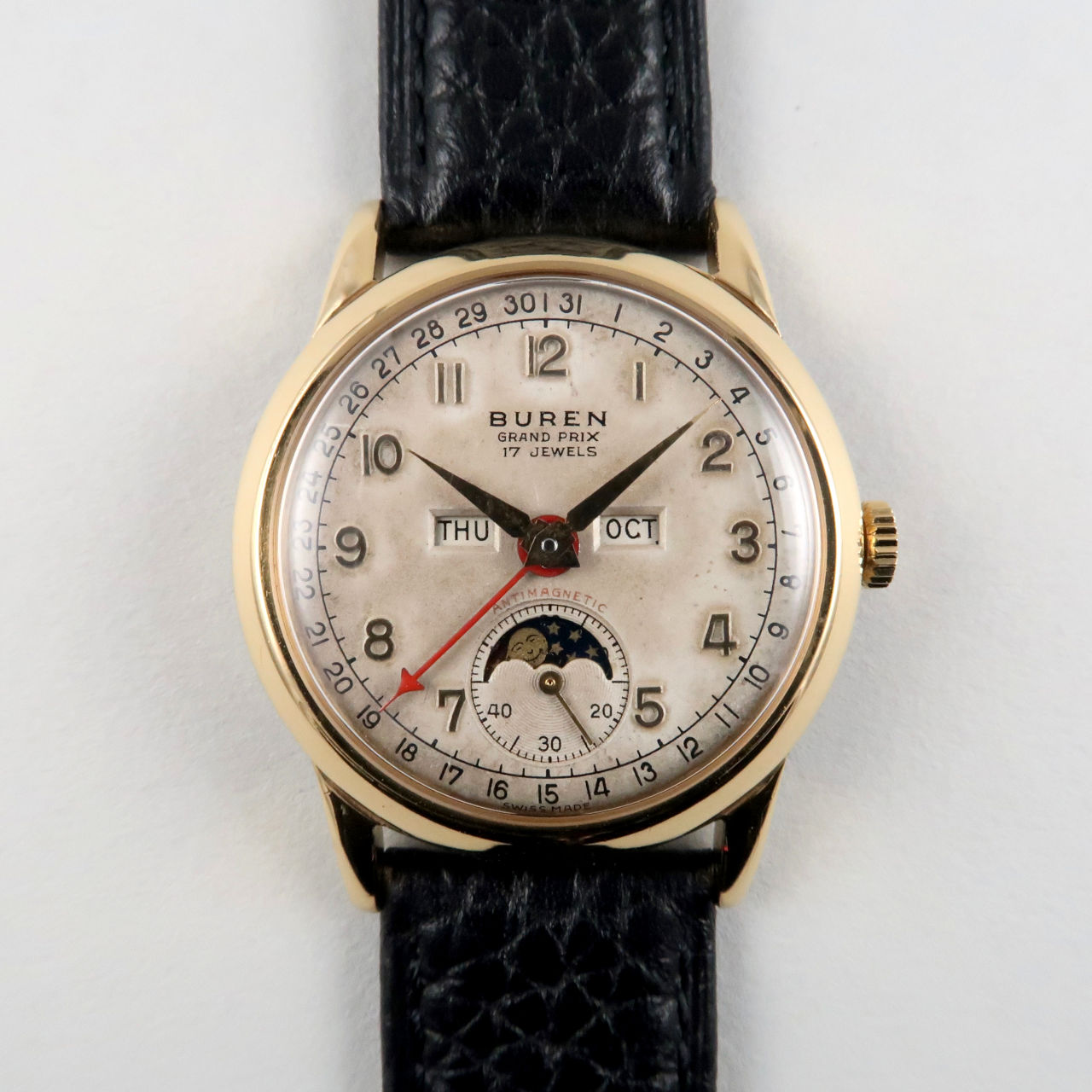 BUREN GRAND PRIX 腕時計　ジャンク buren-triple-calendar-gold-