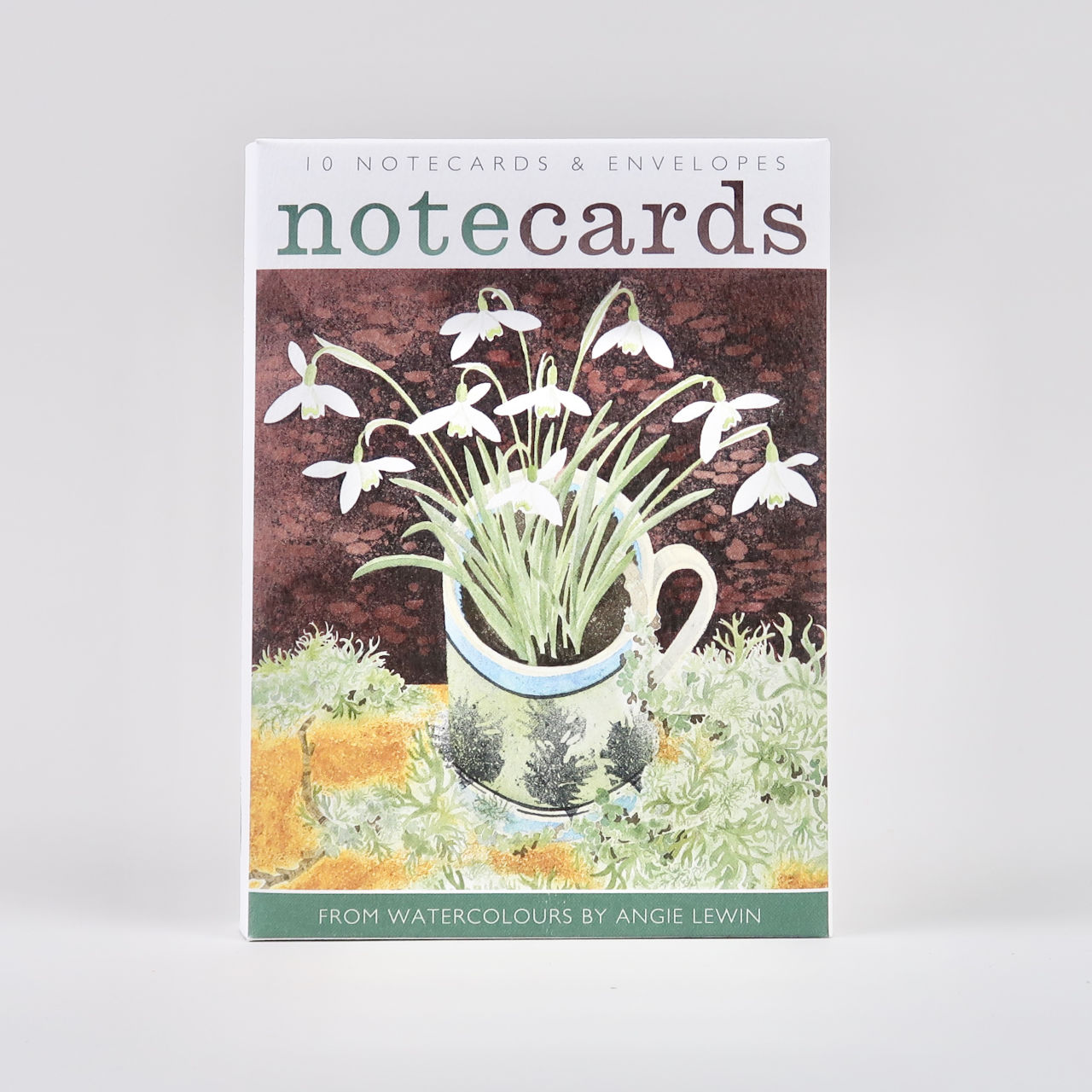 Angie Lewin Notecard Set: Snowdrops and Lichen, Snowdrops and Ferns