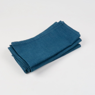 Petrol Blue 100% Linen Napkins - handmade in Ludlow
