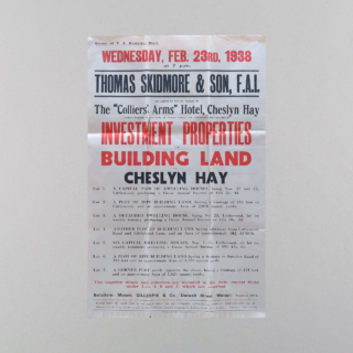 Cheslyn Hay Auction Poster - 1938