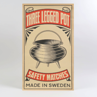Vintage Matchbox Label Poster - Three Legged Pot