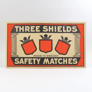 Vintage Matchbox Label Poster - Three Shields