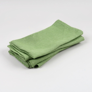 Leaf Green 100% Linen Napkins - handmade in Ludlow