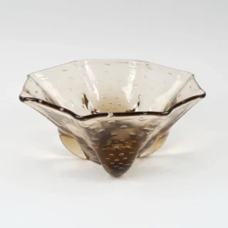 Smoky Brown Bubble Glass Bowl
