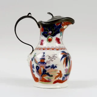 Imari Pattern Jug with Metal Handle - Damaged