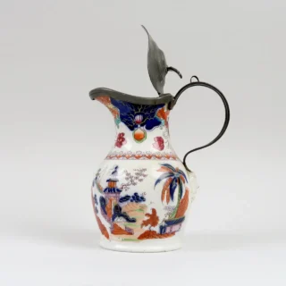 Imari Pattern Jug with Metal Handle - Damaged