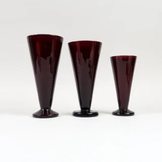 Ruby Glass Tapered Vases