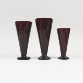 Ruby Glass Tapered Vases