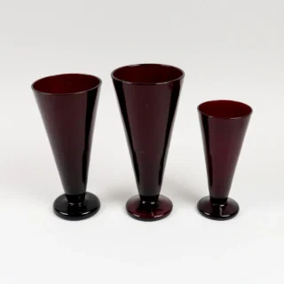 Ruby Glass Tapered Vases